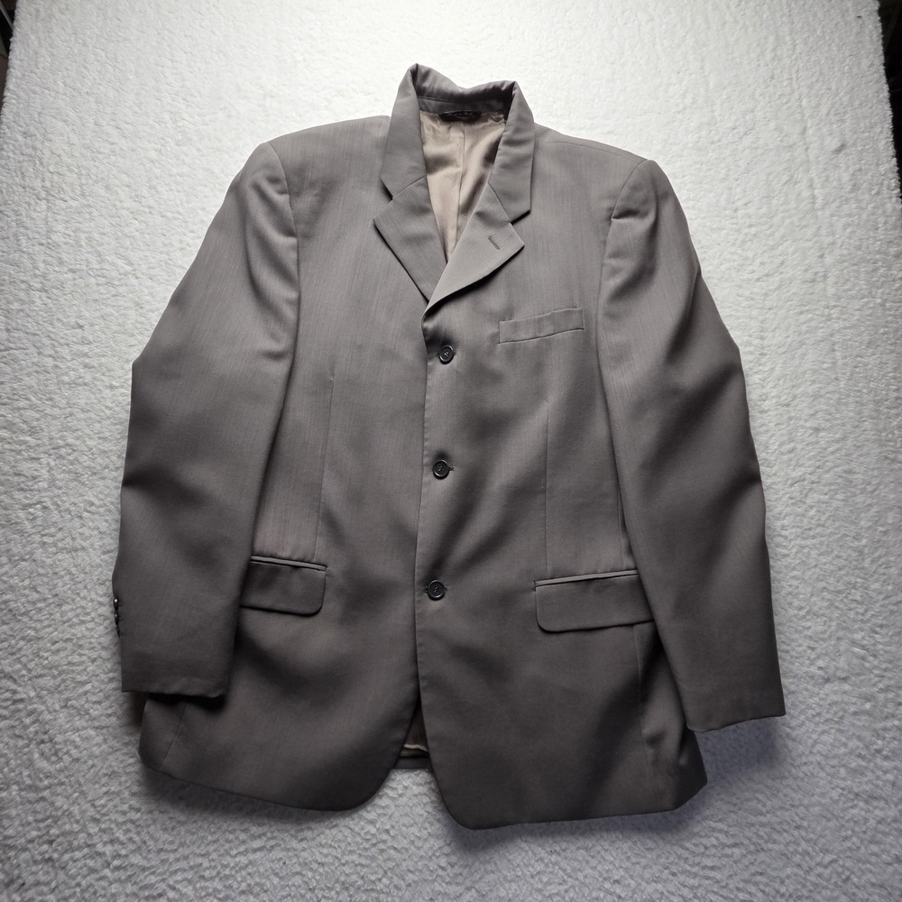 Giorgio Sanetti Suit Jacket Blazer‎ Mens 44 Gray Wool Made In Italy 3 Button